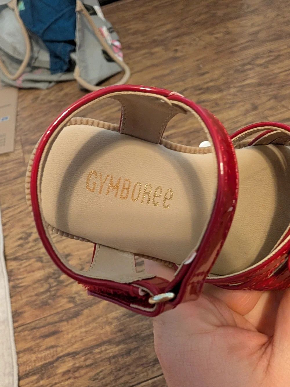 Gymboree Girls Red Patent Bow Sandals Shoes Size 6 Strappy Dressy